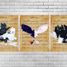 Digital files, How to Train Your Dragon Disney Set print, poster watercolor nursery room home decor