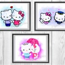 Digital files, Hello Kitty Set print, poster watercolor nursery room home decor