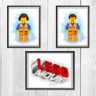 Digital files, Lego Set print, poster watercolor nursery room home decor