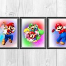 Digital files, Super Mario Bros Set print, poster watercolor nursery room home decor