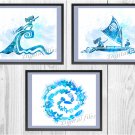 Digital files, Moana Disney print, baby poster watercolor nursery room home decor