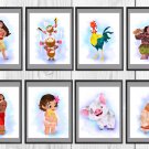 Digital files, Moana set Disney print, baby poster watercolor nursery room home decor