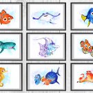Digital files, Finding Nemo Disney Set print, poster watercolor nursery room home decor