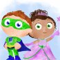 Digital files, Super Why Sleeping Beauty Set print, poster watercolor nursery room home decor room
