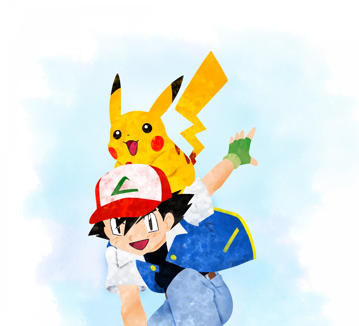 Digital files, Pikachu Pokemon Anime Set print, poster watercolor ...