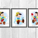 Digital files, Pinocchio Disney Set print, poster watercolor nursery room home decor