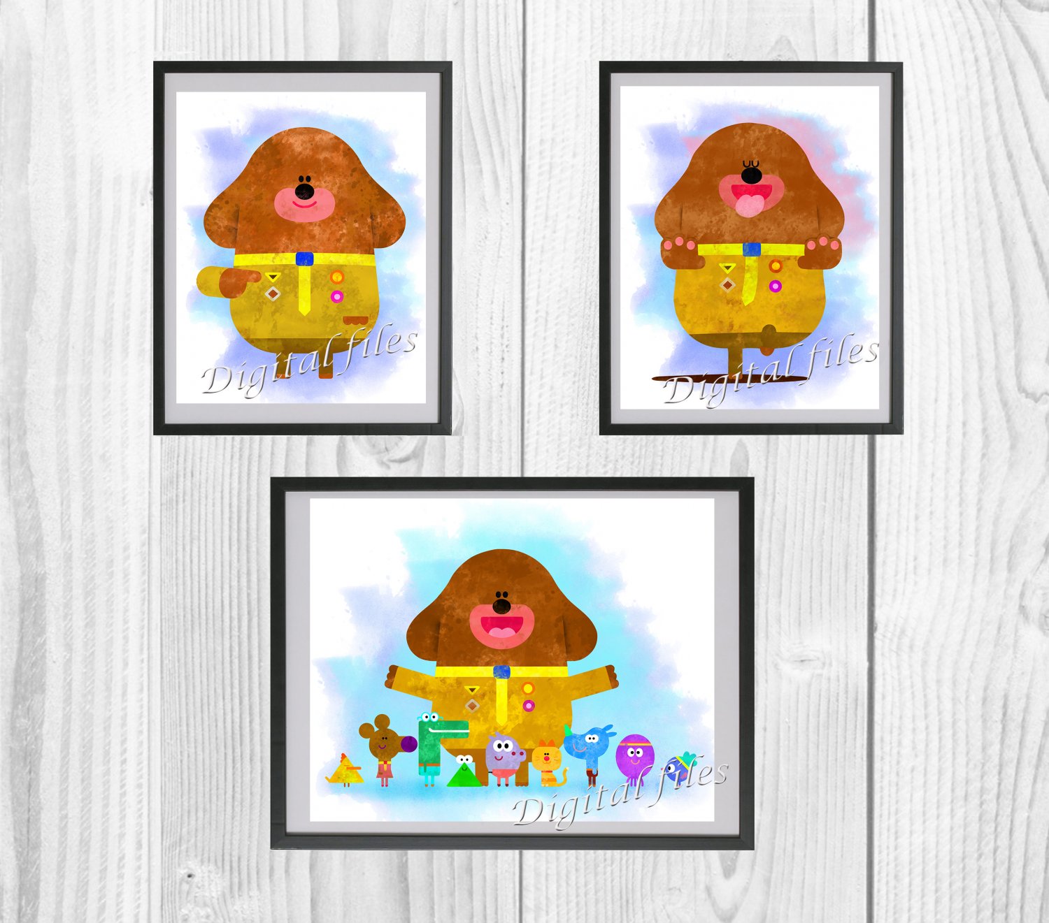 Digital files, Hey Duggee Set print, poster watercolor nursery room home decor