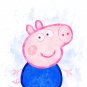 Digital files, Peppa Pig Set print, baby poster watercolor nursery room home decor