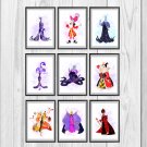 Digital files, Villains Disney Set print, Manificent poster watercolor nursery room home decor