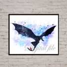 Digital files, How to Train Your Dragon Disney Set print, poster watercolor nursery room home decor