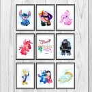Digital files, Lilo & Stitch Disney Set print, poster watercolor nursery room home decor