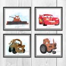 Digital files, Cars Disney Set print, poster watercolor nursery room home decor