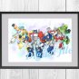 Digital files, Transformers: Rescue Bots Set print, poster watercolor nursery room home decor
