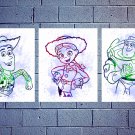 Digital files, Toy Story Set print, Buzz poster watercolor nursery room decor room