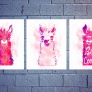 Digital files, llama Animals Set print, lama poster watercolor nursery room home decor