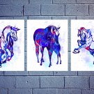 Digital files, Horse Animals Set print, poster watercolor nursery room home decor