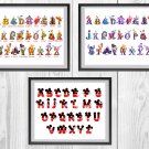 Digital files, Disney Alphabet Set print, poster watercolor nursery room home decor