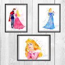Digital files, Disney Princes Avrora Set print, poster watercolor nursery room home decor