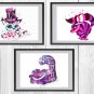 Digital files, Disney Alice In Wonderland Cheshire Cat Set print, poster watercolor nursery room