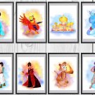 Digital files, Disney Jasmine Aladdin Set print, poster watercolor nursery room home decor