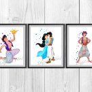 Digital files, Disney Jasmine Aladdin Set print, poster watercolor nursery room home decor