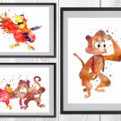 Digital files, Disney Iago Aladdin Set print, poster watercolor nursery room home decor