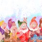 Digital files, Snow White and the Seven Dwarfs Disney Set print, poster watercolor nursery room
