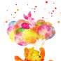 Digital files, Piglet Winnie the Pooh Disney Set print, poster watercolor nursery room home decor