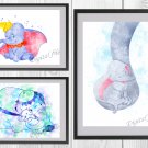 Digital files, Dumbo Disney Set print, poster watercolor nursery room home decor