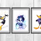 Digital files, Daffy Duck Disney Set print, poster watercolor nursery room home decor