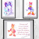 Digital files, Daisy Duck Disney Set print, poster watercolor nursery room home decor