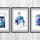 Digital files, Doctor Who Tardis Set print, poster watercolor nursery room home decor