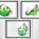 Digital files, Pete's Dragon Disney Set print, poster watercolor nursery room home decor