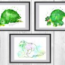 Digital files, Land Before Time Spike Disney Set print, poster watercolor nursery room home decor