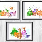 Digital files, Land Before Time Disney Set print, poster watercolor nursery room home decor