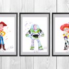 Digital files, Toy Story Buzz Woody Disney Set print, poster watercolor nursery room home decor