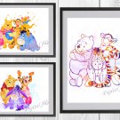 Digital files, Winnie the Pooh Disney Set print, poster watercolor nursery room home decor