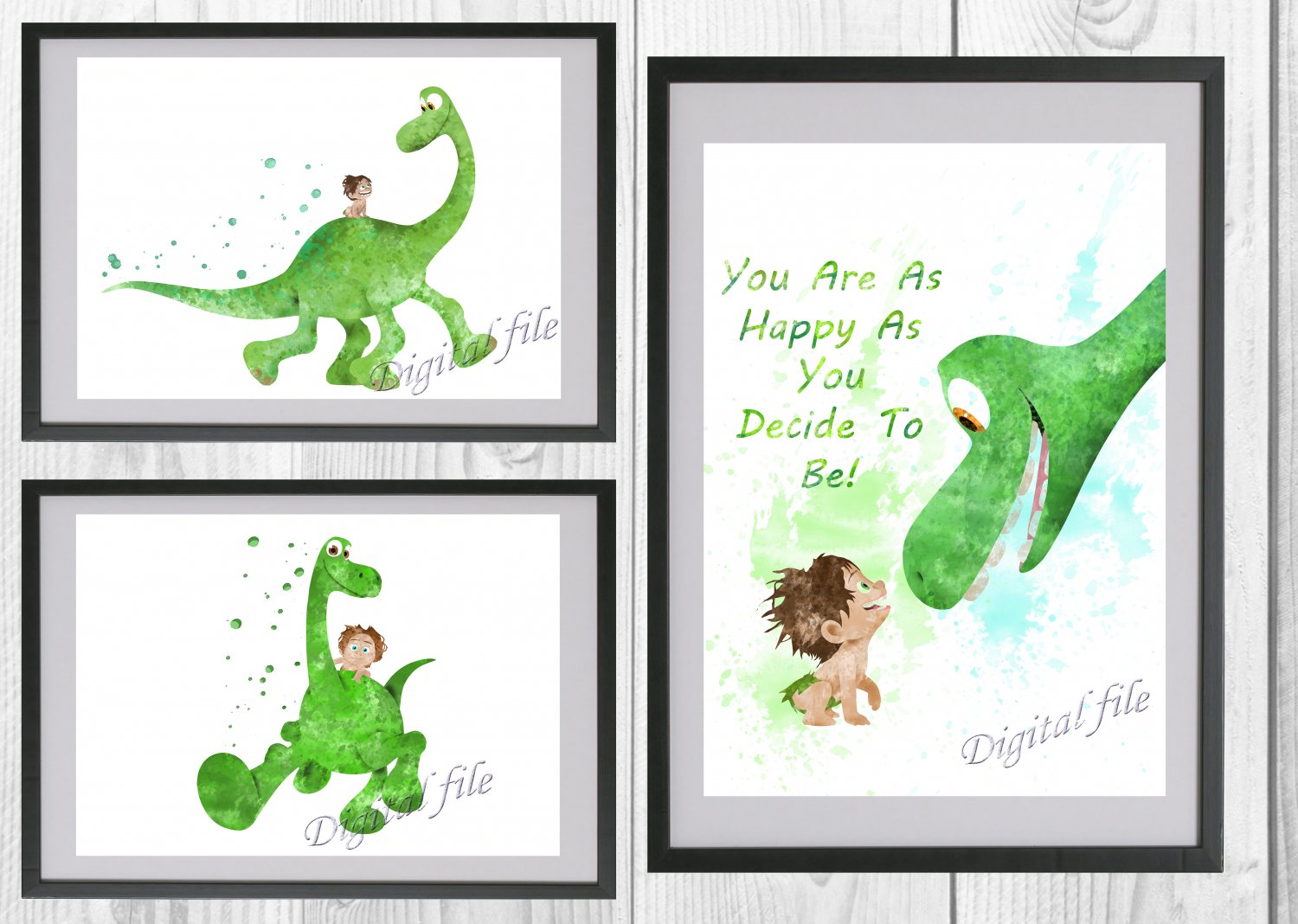 Digital files, Good Dinosaur Disney Set print, poster watercolor nursery room home decor