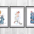 Digital files, Ratatouille Disney Set print, poster watercolor nursery room home decor