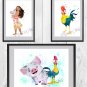 Digital files, Moana Disney print, baby poster watercolor nursery room home decor