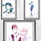 Digital files, Audrey Hepburn print, poster watercolor nursery room home decor