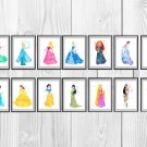 Digital files, Princess Disney print, baby Arielle Belle poster watercolor nursery room home decor