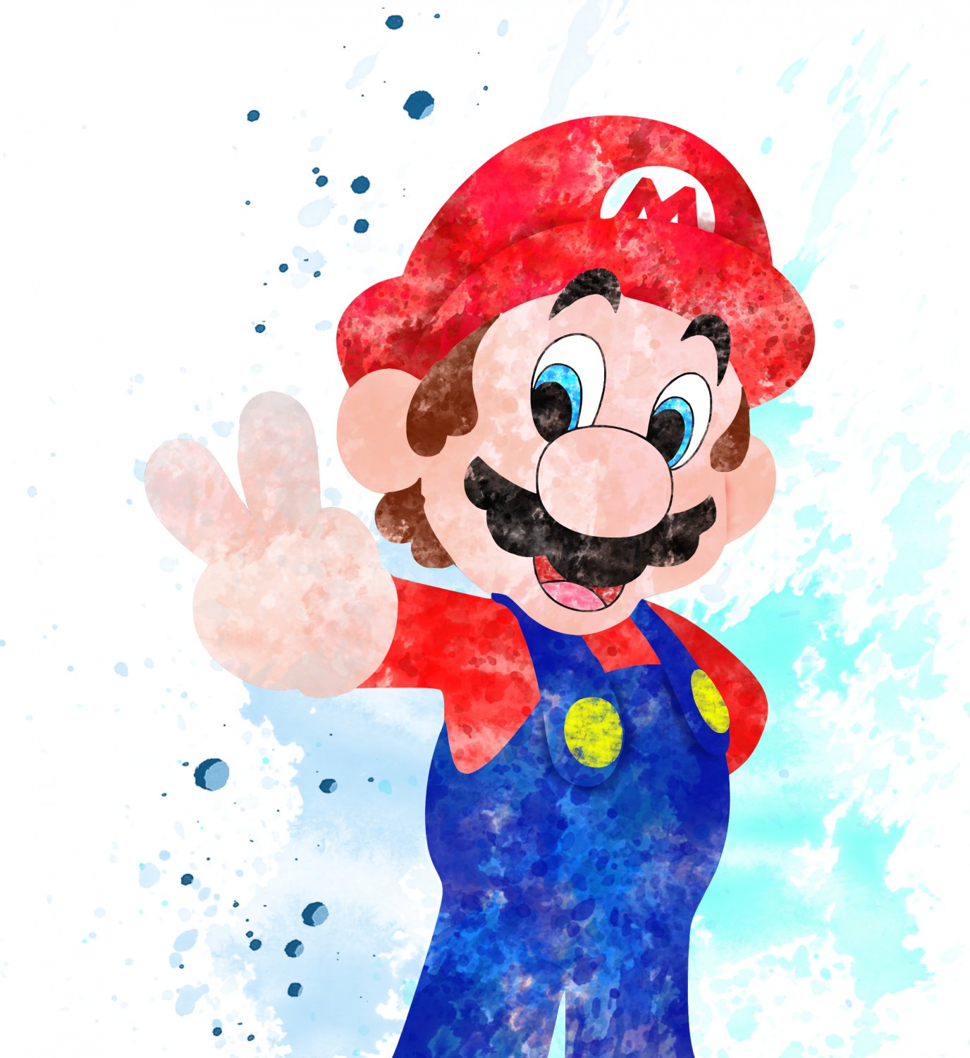 Digital files, Super Mario Bros print, baby poster watercolor nursery ...