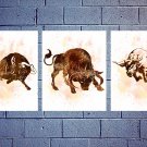 Digital files, Buffalo animals print, baby poster watercolor nursery room home decor