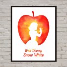 Digital file, Snow White Disney print, baby poster watercolor nursery room home decor