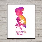 Digital file, Mulan Disney print, baby poster watercolor nursery room home decor