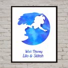 Digital file, Lilo & Stitch Disney print, baby poster watercolor nursery room home decor