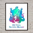 Digital file, Little Mermaid Disney print, baby poster watercolor nursery room home decor