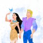 Digital files, Princesses Princes Disney print, Arielle Belle poster watercolor nursery room decor