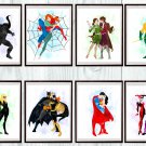 Digital files, Superheroes DC Marvel Avengers Set print, poster watercolor nursery room home decor